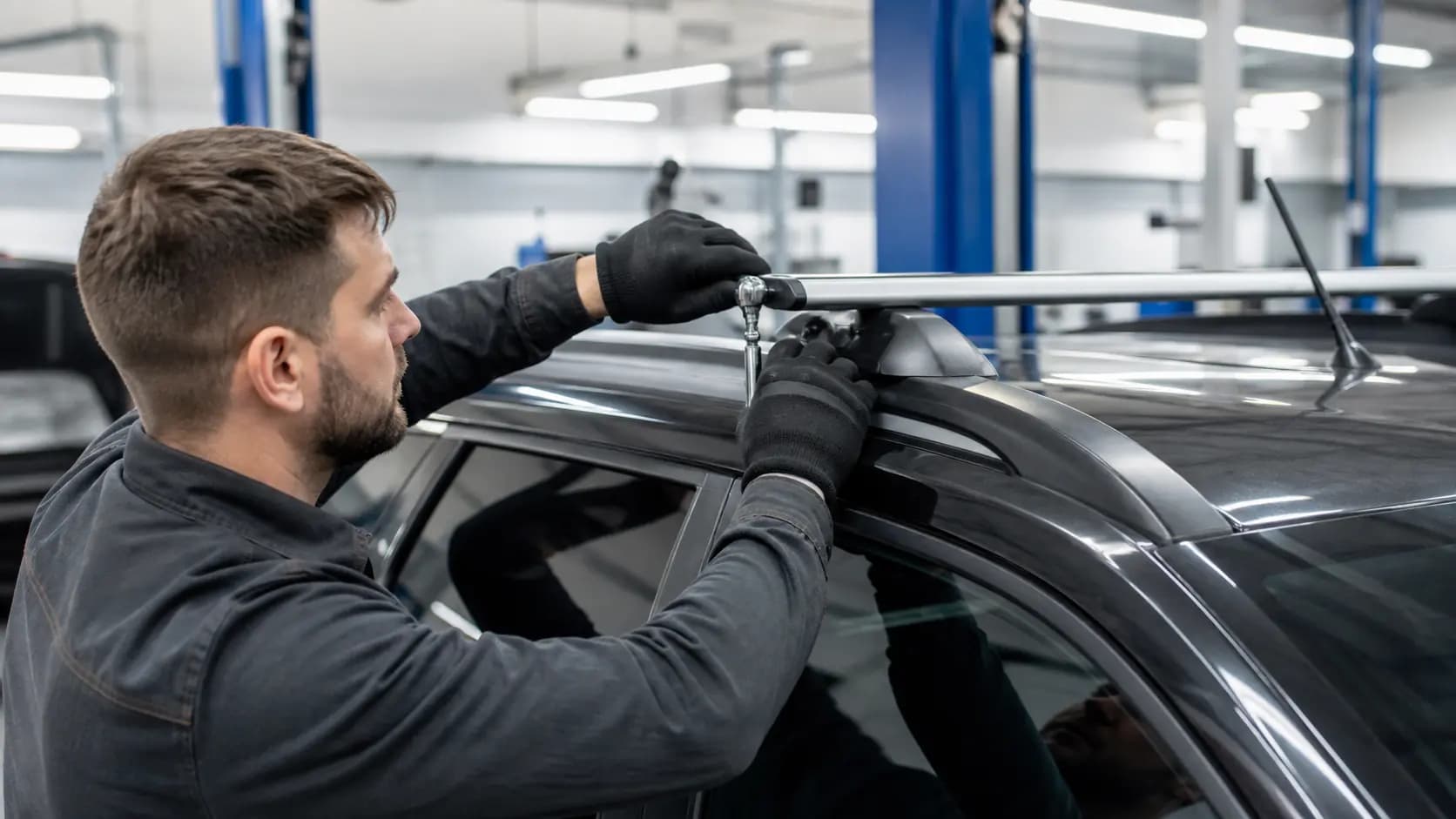 Установка рейлингов на крышу в автосервисе
